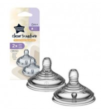Tetina Tommee Tippee Closer to Nature, flux lent, 0 luni +, 2 buc
